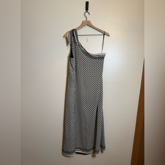 Abercrombie & Fitch One Shoulder Scarf‎ Bow Midi Dress XL Tall - Picture 7 of 9